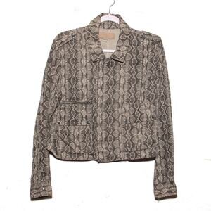 Blank NYC Snakeskin Print Cropped Utility Moto Jacket‎ Size Medium